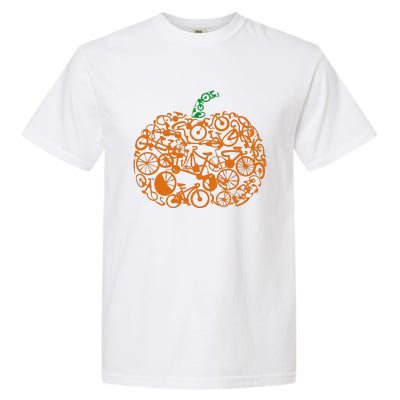 Funny Bicycle Pumpkin Costumes Fall Cycling Lovers Garment-Dyed Heavyweight T-Shirt