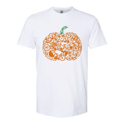 Funny Bicycle Pumpkin Costumes Fall Cycling Lovers Softstyle CVC T-Shirt