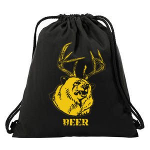 Funny Bear Plus Deer Equals Beer Deer Hunting USA Hunter Drawstring Bag