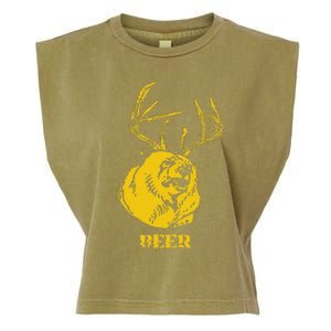 Funny Bear Plus Deer Equals Beer Deer Hunting USA Hunter Garment-Dyed Women's Muscle Tee