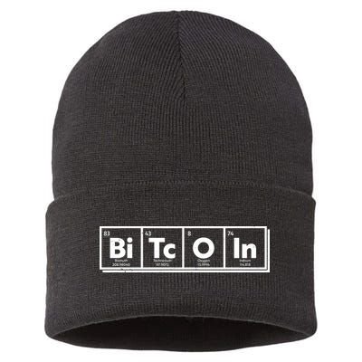 Funny Bitcoin Periodic Table Of Elements Sustainable Knit Beanie
