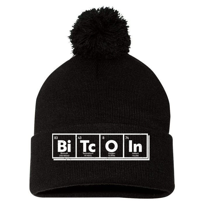 Funny Bitcoin Periodic Table Of Elements Pom Pom 12in Knit Beanie