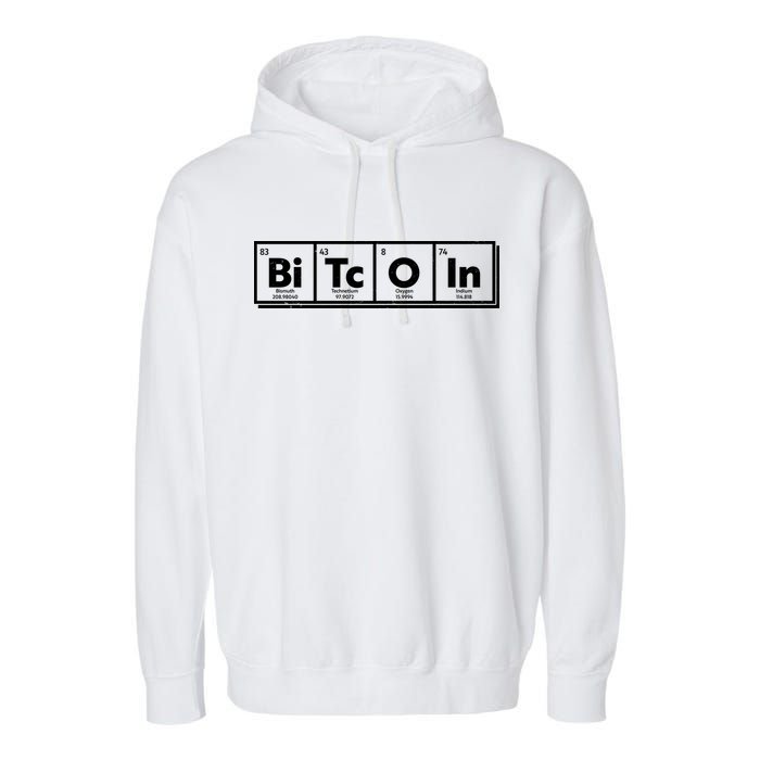 Funny Bitcoin Periodic Table Of Elements Garment-Dyed Fleece Hoodie