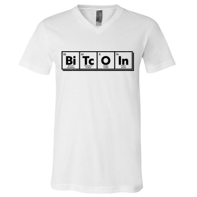 Funny Bitcoin Periodic Table Of Elements V-Neck T-Shirt