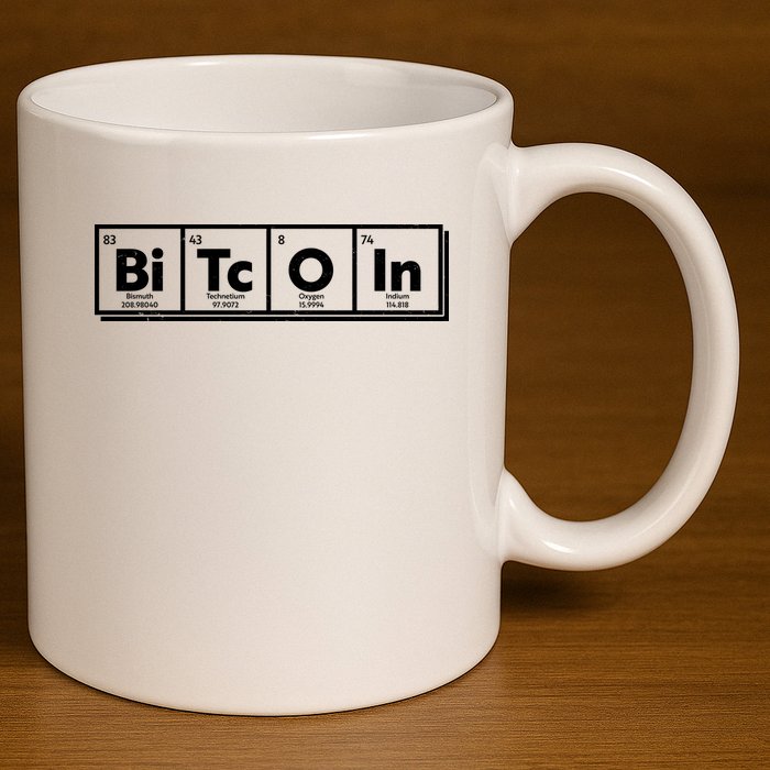 Funny Bitcoin Periodic Table Of Elements 11oz C Handle Ceramic Mug