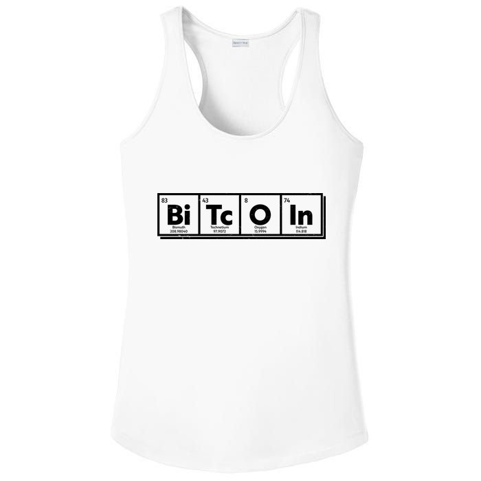 Funny Bitcoin Periodic Table Of Elements Ladies PosiCharge Competitor Racerback Tank