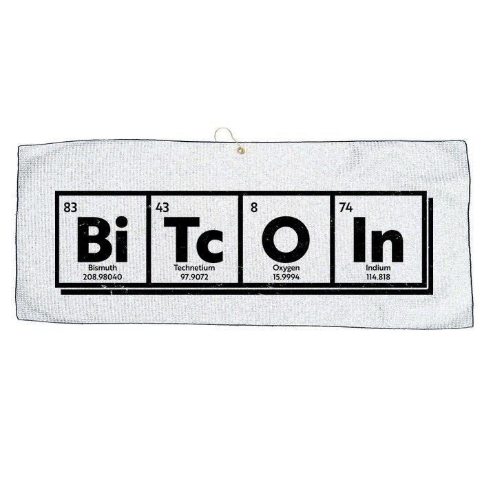 Funny Bitcoin Periodic Table Of Elements Large Microfiber Waffle Golf Towel