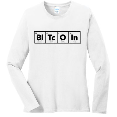 Funny Bitcoin Periodic Table Of Elements Ladies Long Sleeve Shirt