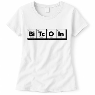 Funny Bitcoin Periodic Table Of Elements Womens T-Shirt