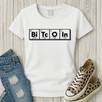 Funny Bitcoin Periodic Table Of Elements Womens T-Shirt
