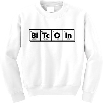 Funny Bitcoin Periodic Table Of Elements Kids Sweatshirt