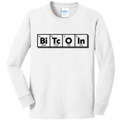 Funny Bitcoin Periodic Table Of Elements Kids Long Sleeve Shirt