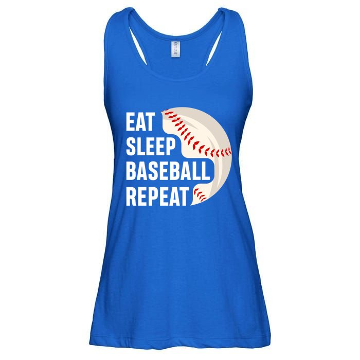 Funny Baseball Patriotic Eat Sleep Baseball Players Dads Gift Ladies Essential Flowy Tank