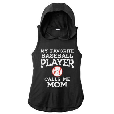 Favorite Baseball Player Calls Me Mom Mothers Day Mama Women Ladies PosiCharge Tri-Blend Wicking Draft Hoodie Tank