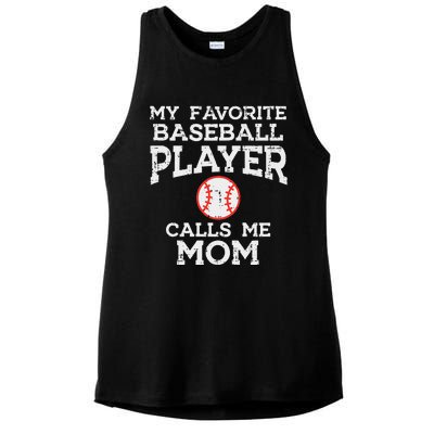 Favorite Baseball Player Calls Me Mom Mothers Day Mama Women Ladies PosiCharge Tri-Blend Wicking Tank