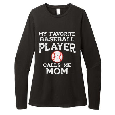 Favorite Baseball Player Calls Me Mom Mothers Day Mama Women Womens CVC Long Sleeve Shirt