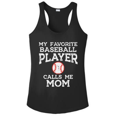 Favorite Baseball Player Calls Me Mom Mothers Day Mama Women Ladies PosiCharge Competitor Racerback Tank