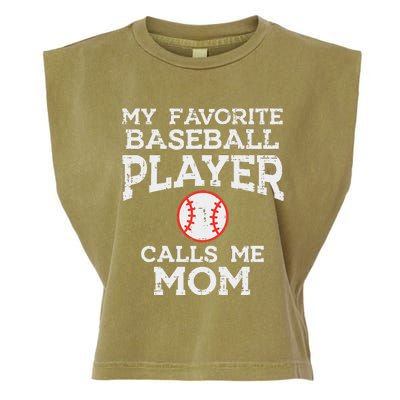 Favorite Baseball Player Calls Me Mom Mothers Day Mama Women Garment-Dyed Women's Muscle Tee