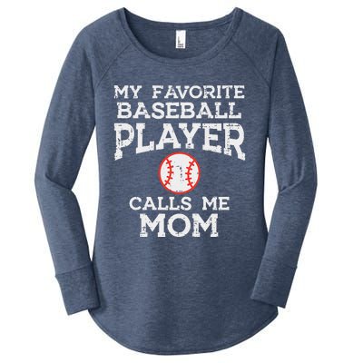 Favorite Baseball Player Calls Me Mom Mothers Day Mama Women Women's Perfect Tri Tunic Long Sleeve Shirt