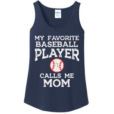 Favorite Baseball Player Calls Me Mom Mothers Day Mama Women Ladies Essential Tank