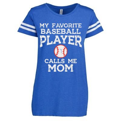 Favorite Baseball Player Calls Me Mom Mothers Day Mama Women Enza Ladies Jersey Football T-Shirt