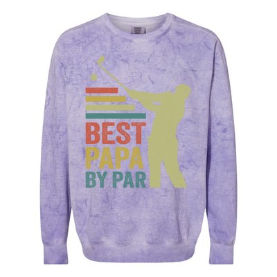 Funny Best Papa By Par FatherS Day Golf Grandpa Funny Gift Colorblast Crewneck Sweatshirt