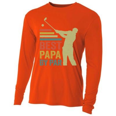 Funny Best Papa By Par FatherS Day Golf Grandpa Funny Gift Cooling Performance Long Sleeve Crew