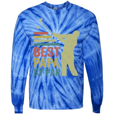 Funny Best Papa By Par FatherS Day Golf Grandpa Funny Gift Tie-Dye Long Sleeve Shirt