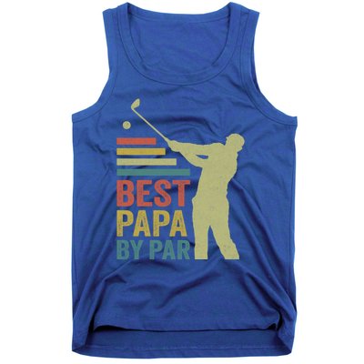 Funny Best Papa By Par FatherS Day Golf Grandpa Funny Gift Tank Top