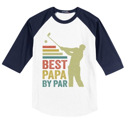 Funny Best Papa By Par FatherS Day Golf Grandpa Funny Gift Baseball Sleeve Shirt