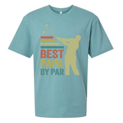 Funny Best Papa By Par FatherS Day Golf Grandpa Funny Gift Sueded Cloud Jersey T-Shirt