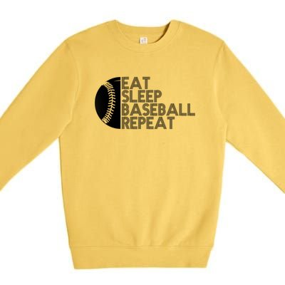 Funny Baseball Player Eat Sleep Baseball Repeat Baseball Gift Premium Crewneck Sweatshirt