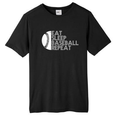 Funny Baseball Player Eat Sleep Baseball Repeat Baseball Gift Tall Fusion ChromaSoft Performance T-Shirt