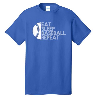 Funny Baseball Player Eat Sleep Baseball Repeat Baseball Gift Tall T-Shirt