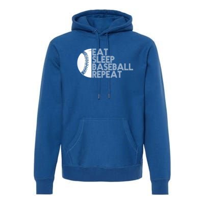 Funny Baseball Player Eat Sleep Baseball Repeat Baseball Gift Premium Hoodie