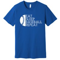 Funny Baseball Player Eat Sleep Baseball Repeat Baseball Gift Premium T-Shirt