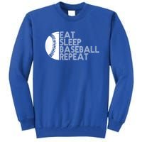 Funny Baseball Player Eat Sleep Baseball Repeat Baseball Gift Tall Sweatshirt