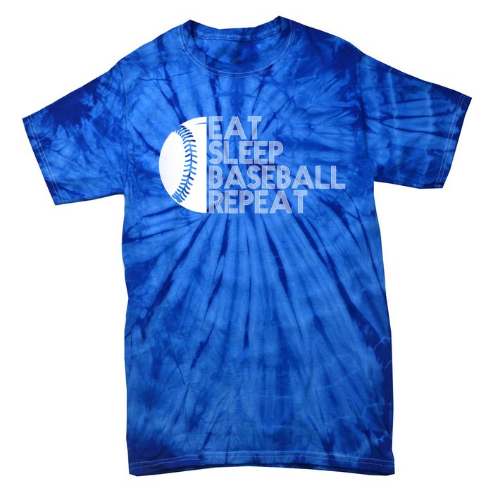 Funny Baseball Player Eat Sleep Baseball Repeat Baseball Gift Tie-Dye T-Shirt