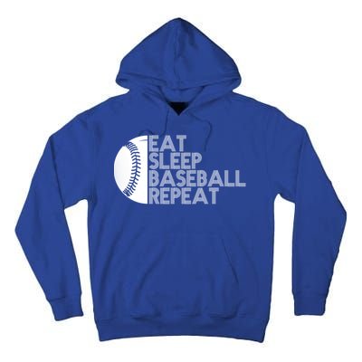 Funny Baseball Player Eat Sleep Baseball Repeat Baseball Gift Tall Hoodie