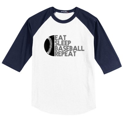 Funny Baseball Player Eat Sleep Baseball Repeat Baseball Gift Baseball Sleeve Shirt