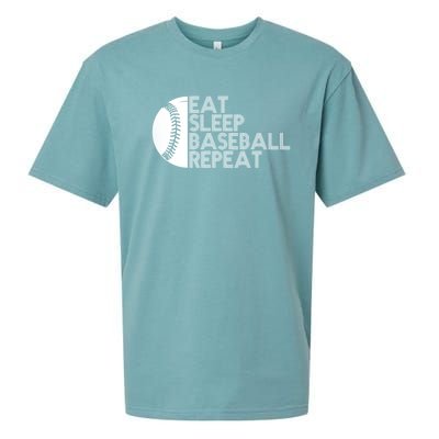 Funny Baseball Player Eat Sleep Baseball Repeat Baseball Gift Sueded Cloud Jersey T-Shirt