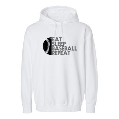 Funny Baseball Player Eat Sleep Baseball Repeat Baseball Gift Garment-Dyed Fleece Hoodie