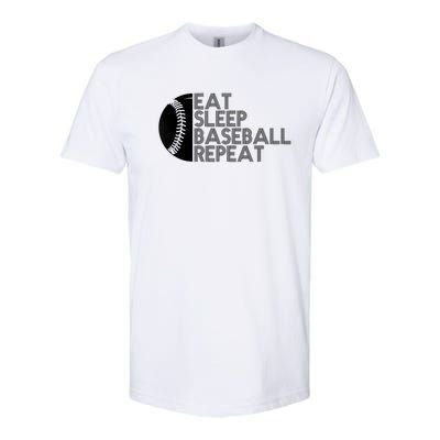 Funny Baseball Player Eat Sleep Baseball Repeat Baseball Gift Softstyle CVC T-Shirt