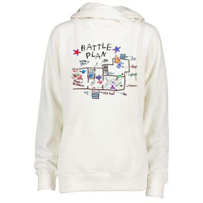 Funny Battle Plan Christmas Home Hand Dawn Alone Xmas Womens Funnel Neck Pullover Hood