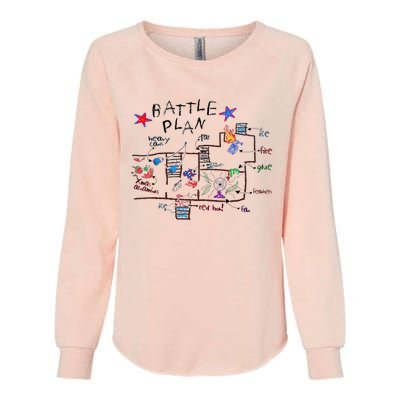 Funny Battle Plan Christmas Home Hand Dawn Alone Xmas Womens California Wash Sweatshirt