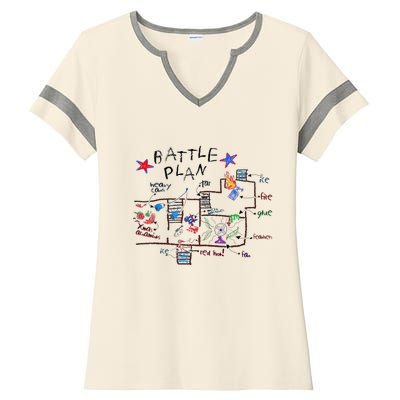 Funny Battle Plan Christmas Home Hand Dawn Alone Xmas Ladies Halftime Notch Neck Tee