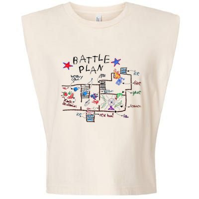 Funny Battle Plan Christmas Home Hand Dawn Alone Xmas Garment-Dyed Women's Muscle Tee