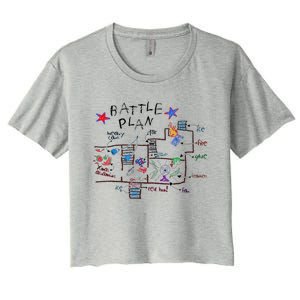 Funny Battle Plan Christmas Home Hand Dawn Alone Xmas Women's Crop Top Tee