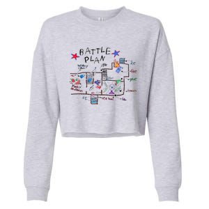 Funny Battle Plan Christmas Home Hand Dawn Alone Xmas Cropped Pullover Crew