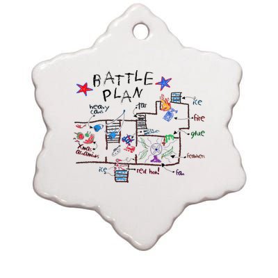 Funny Battle Plan Christmas Home Hand Dawn Alone Xmas Ceramic Star Ornament